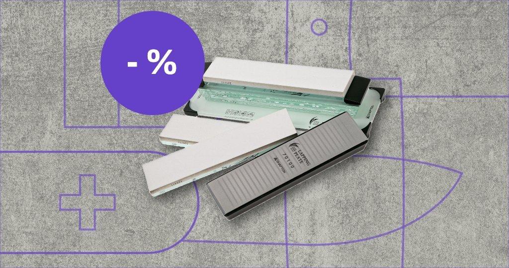 Shapton sharpening set with discount label