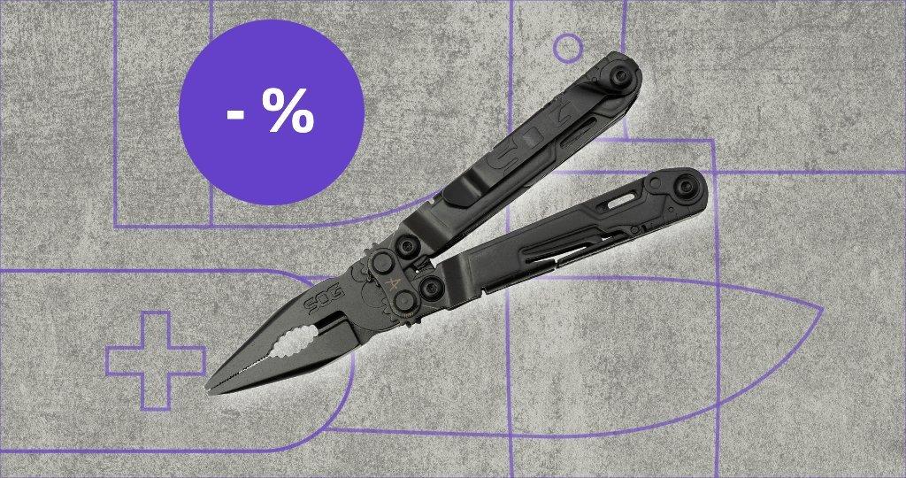 SOG multi-tool with discount label