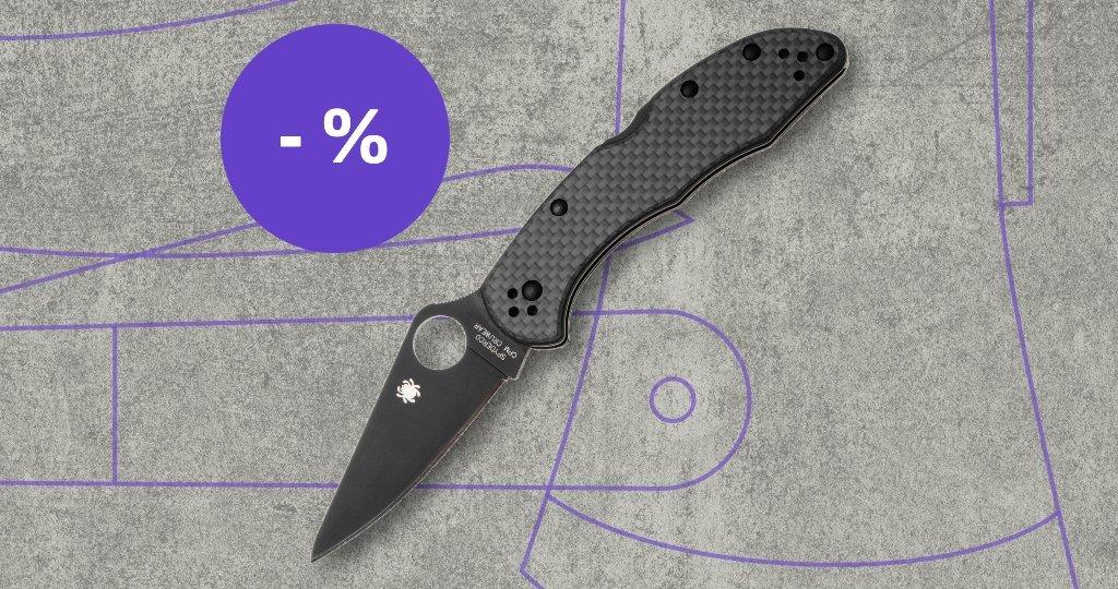 Spyderco knife with discount label