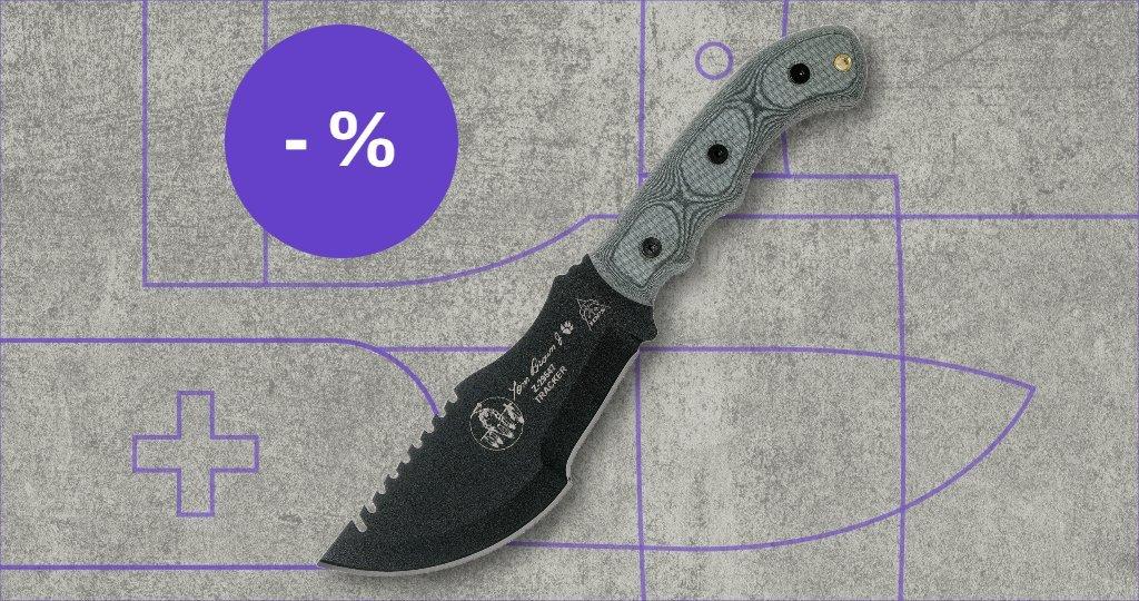 TOPS Knives mes met kortingslabel