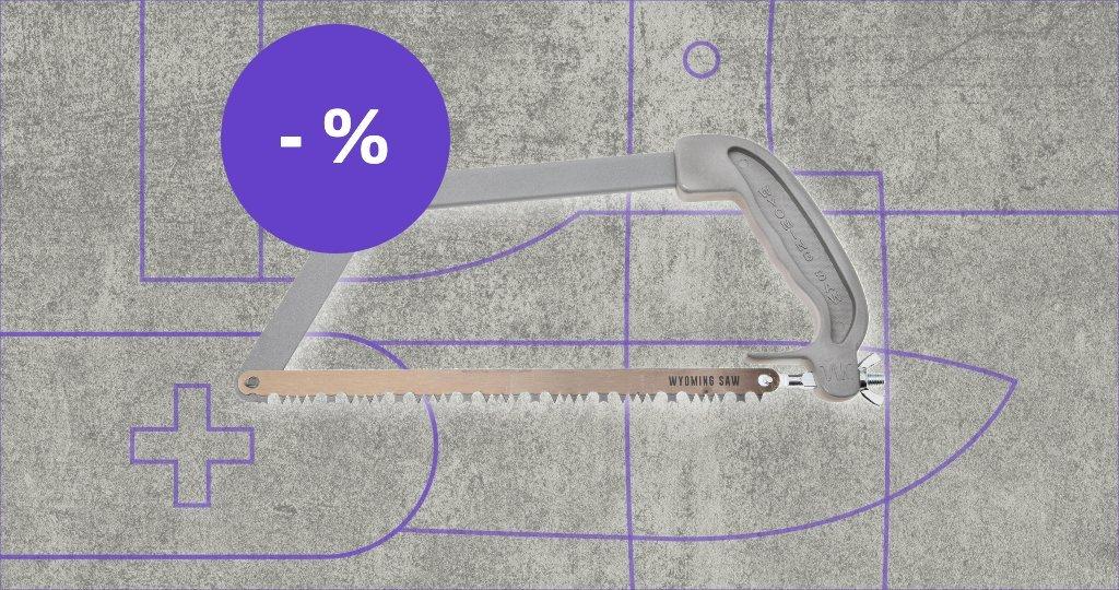 Wyoming Knife saw with discount label