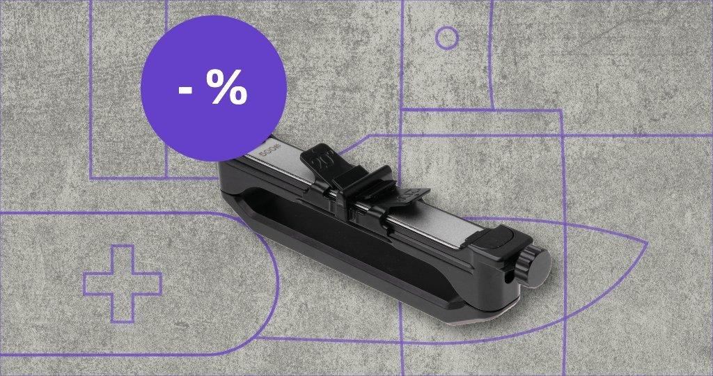 Wicked Edge sharpening system with discount label