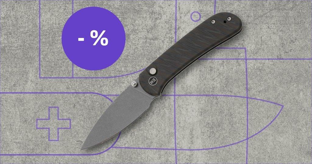 We Knife mes met kortingslabel