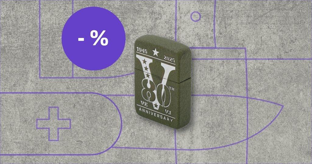 Zippo with discount label