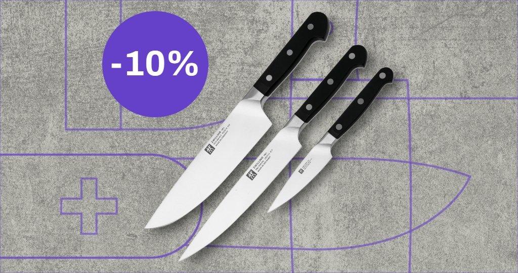 Zwilling knife set with discount label