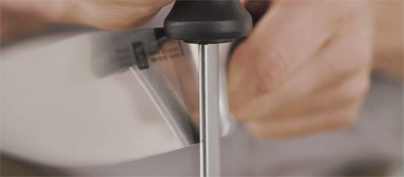 Ein Zwilling Schleifstab in Bewegung.