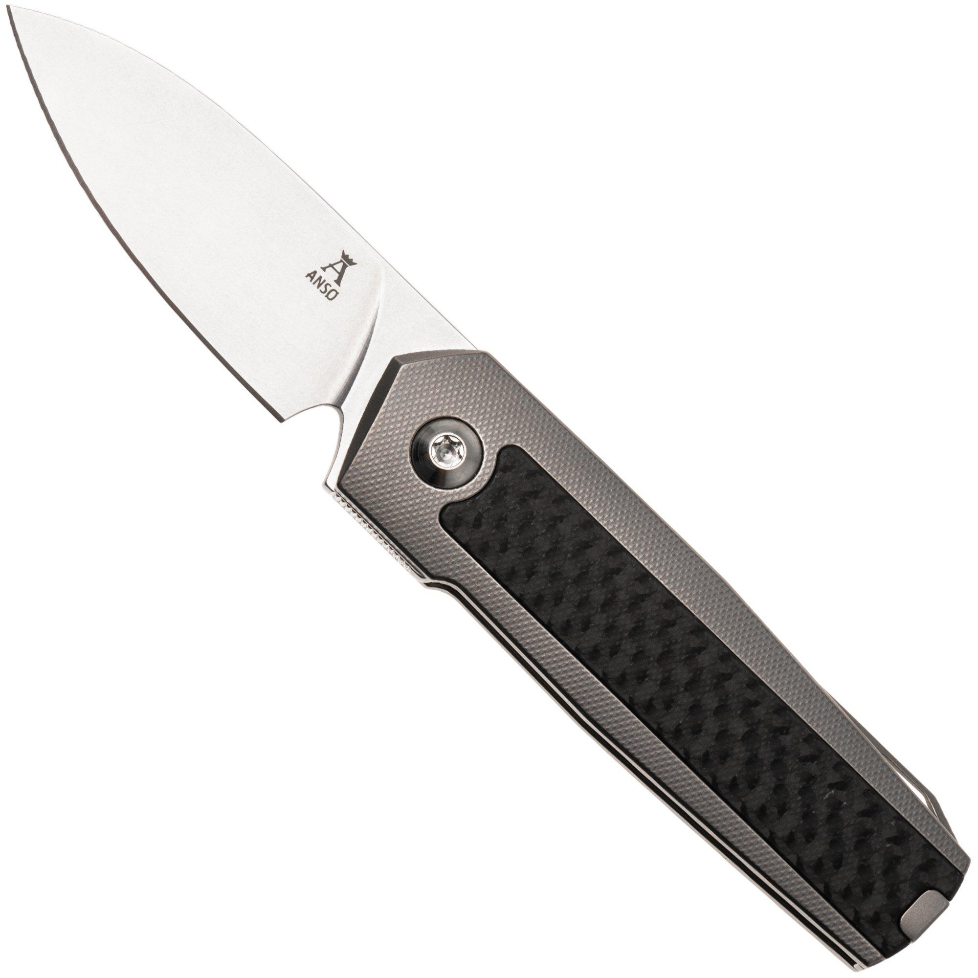 Ansø of Denmark ARN Flipper AD-ARN-CF Stonewashed RWL34, Titanium, Carbon Fiber Inlay, zakmes Jens Ansø design
