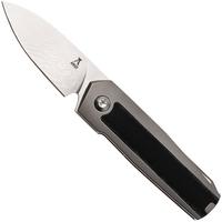 Afbeelding voor Ansø of Denmark ARN Flipper AD-ARN-DA-BL Damasteel, Titanium, Black Micarta Inlay, zakmes Jens Ansø design