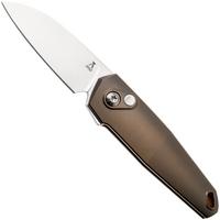 Afbeelding voor Ansø of Denmark Aros 2.0, ARO-AMB-SAT-BRZ, Stonewashed RWL34, Amber Titanium, Satin Hardware, Bronze Backspacer, zakmes, Jens Ansø design