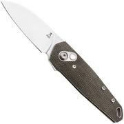 Afbeelding voor Ansø of Denmark Aros AROS-GM, Stonewashed RWL34, Green Micarta zakmes, Jens Ansø design