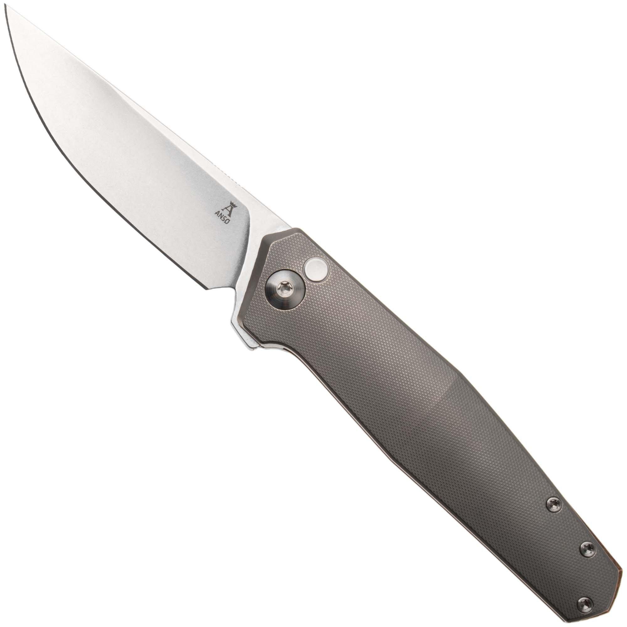 Ansø of Denmark Toko TOK-GRY-SAT-BRZ, Stonewashed RWL34, Grey Titanium, Satin Hardware, Bronze Backspacer, pocket knife, Jens Ansø design