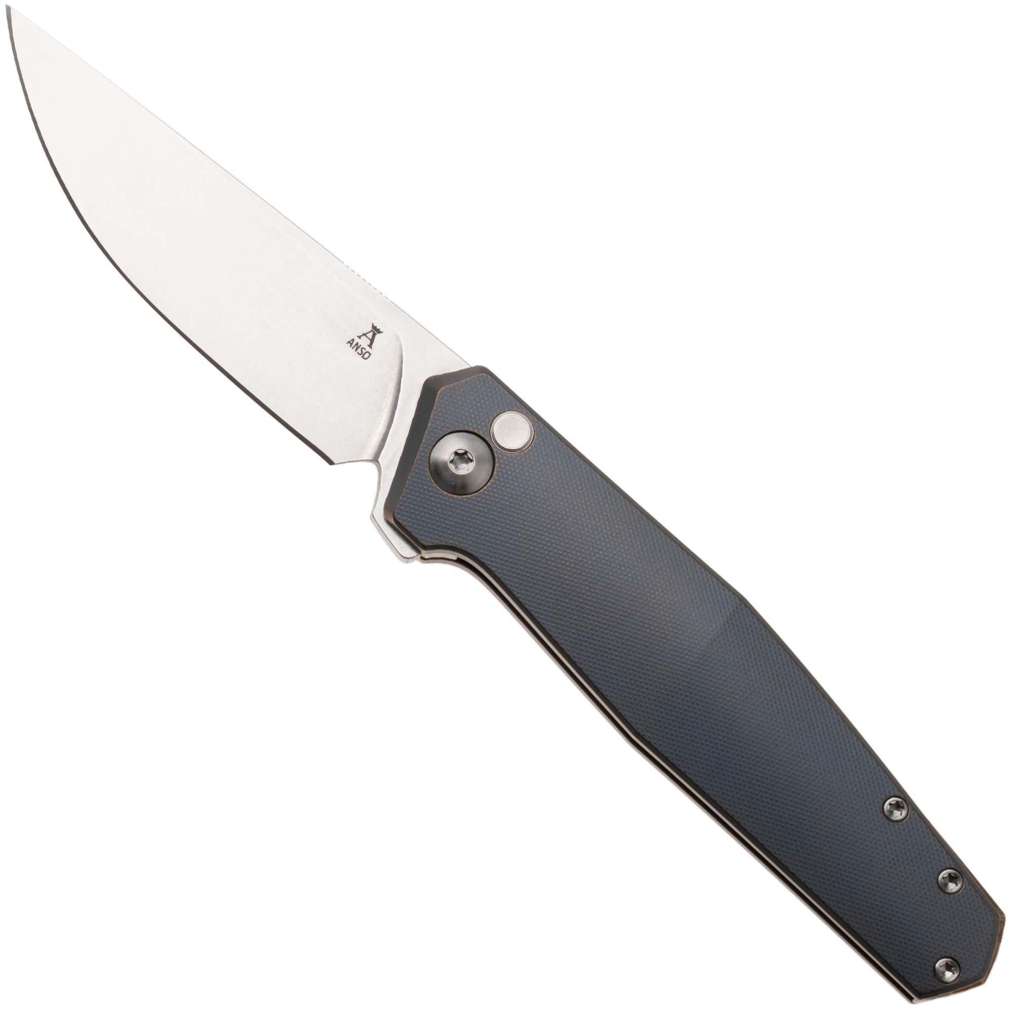 Ansø of Denmark Toko TOK-KOB-SAT-BRZ, Stonewashed RWL34, Kobolt Titanium, Satin Hardware, Bronze Backspacer, pocket knife, Jens Ansø design