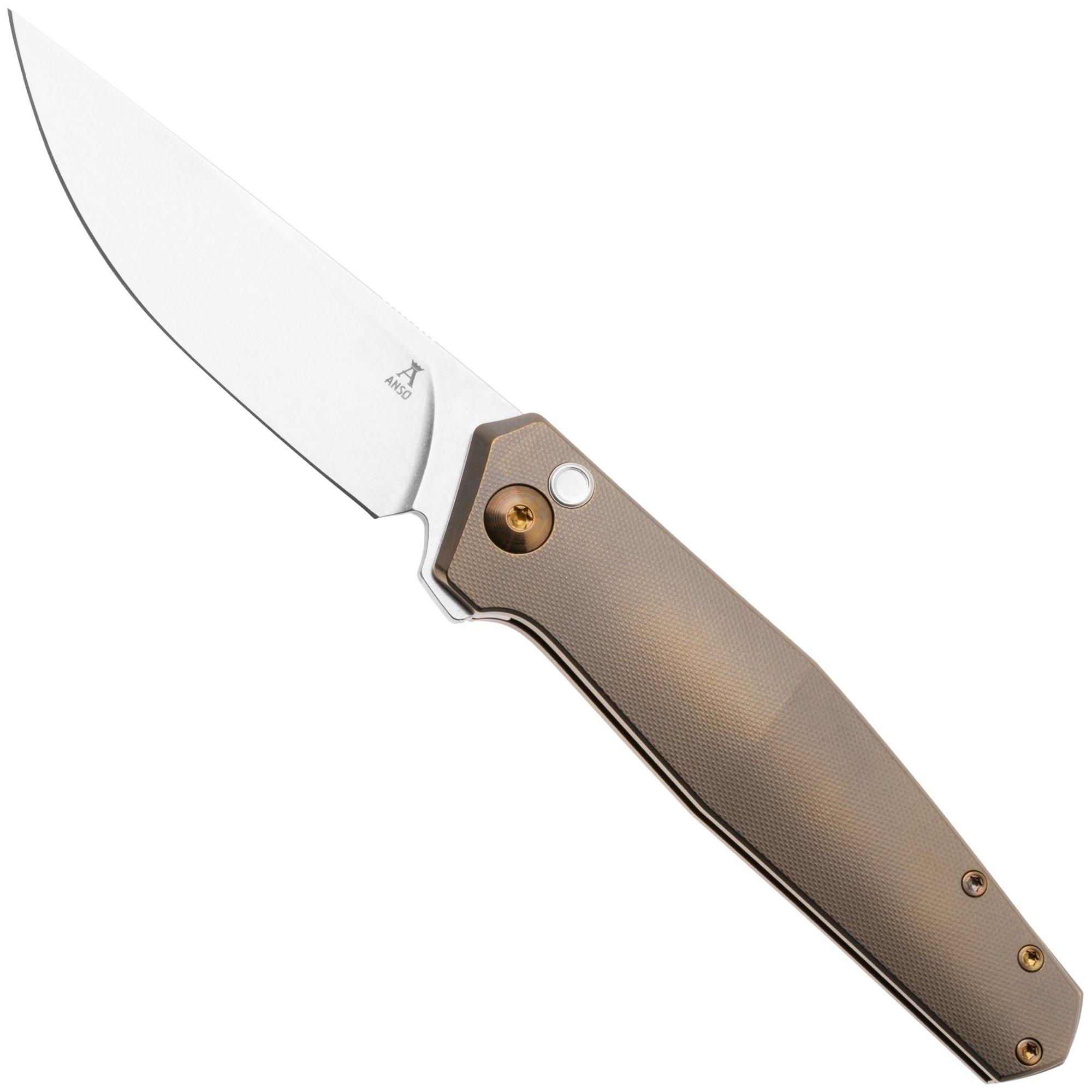 Ansø of Denmark Toko TOKO-AM-AM, Stonewashed RWL34, Amber Titanium, couteau de poche, Jens Ansø design