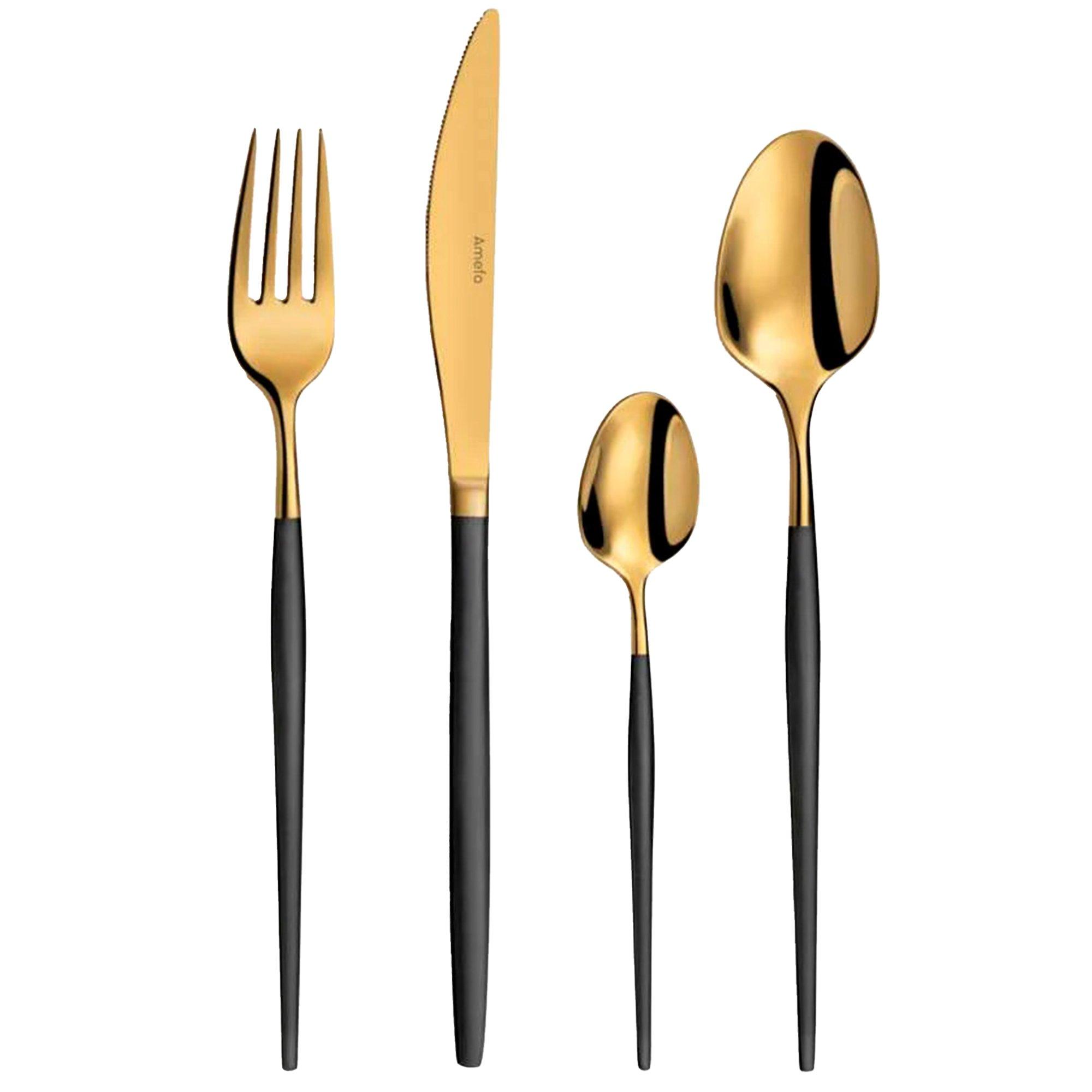 Zestaw sztućców Amefa Soprano 1114 Gold Black, 16-częściowy