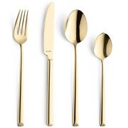 Amefa Metropole Gold 1170 24-piece cutlery set in wooden storage box