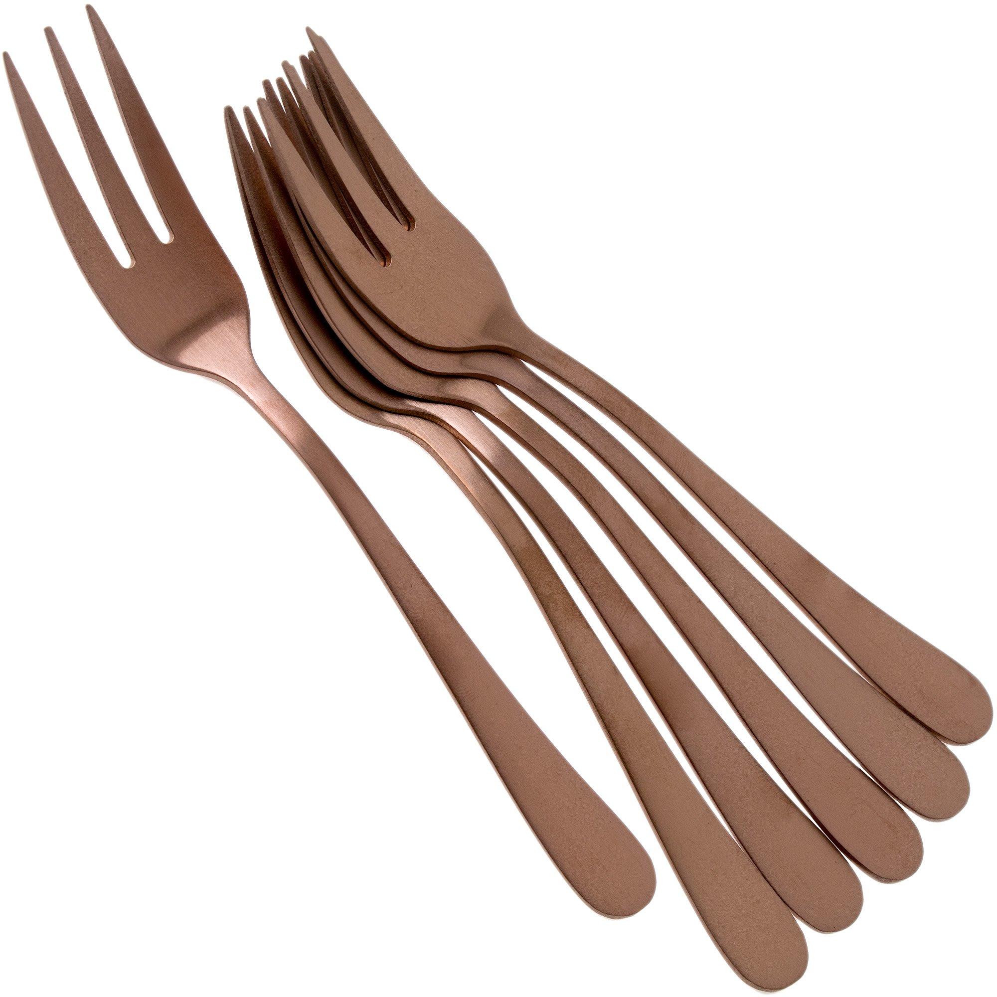 Amefa Austin 1410, 1410AETR06AN6 pastry forks copper, 6-piece