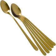 Amefa Austin 1410 six sorbet spoons/Latte Macchiato spoons, matt gold