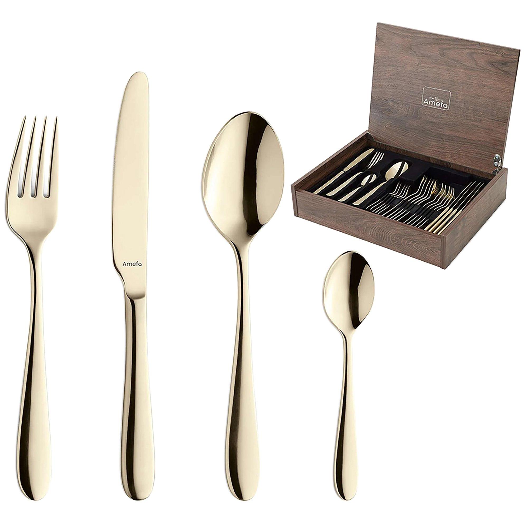 Amefa Oxford 1860ZVMDF3C40 Champagne, 24-piece cutlery set in wooden case