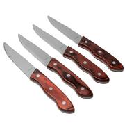 Amefa Hercule XXL 4917 set di coltelli da bistecca in legno di pakka rosso, 4 pz