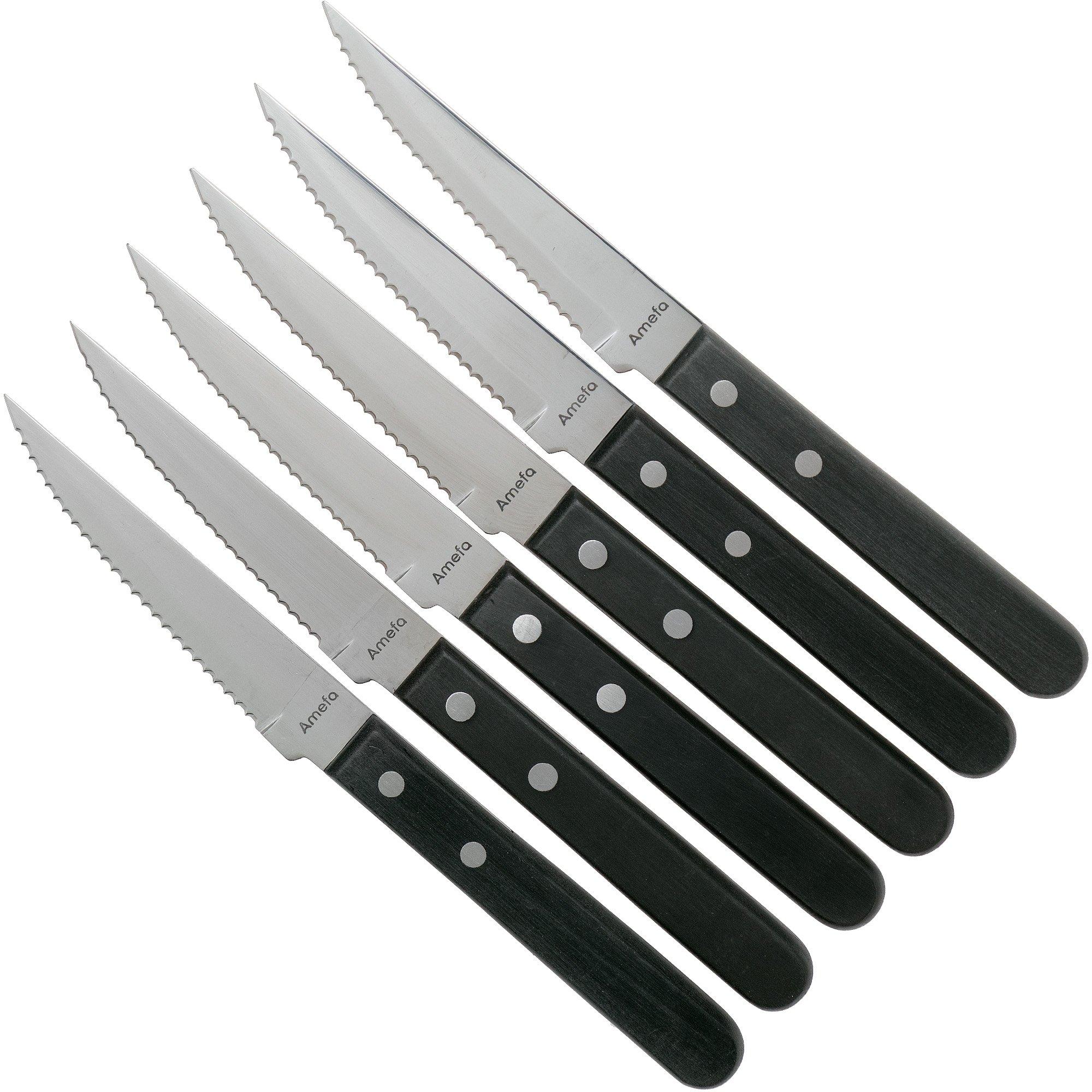 Amefa Pizza 7000 Steakmesser schwarz 6 Stück