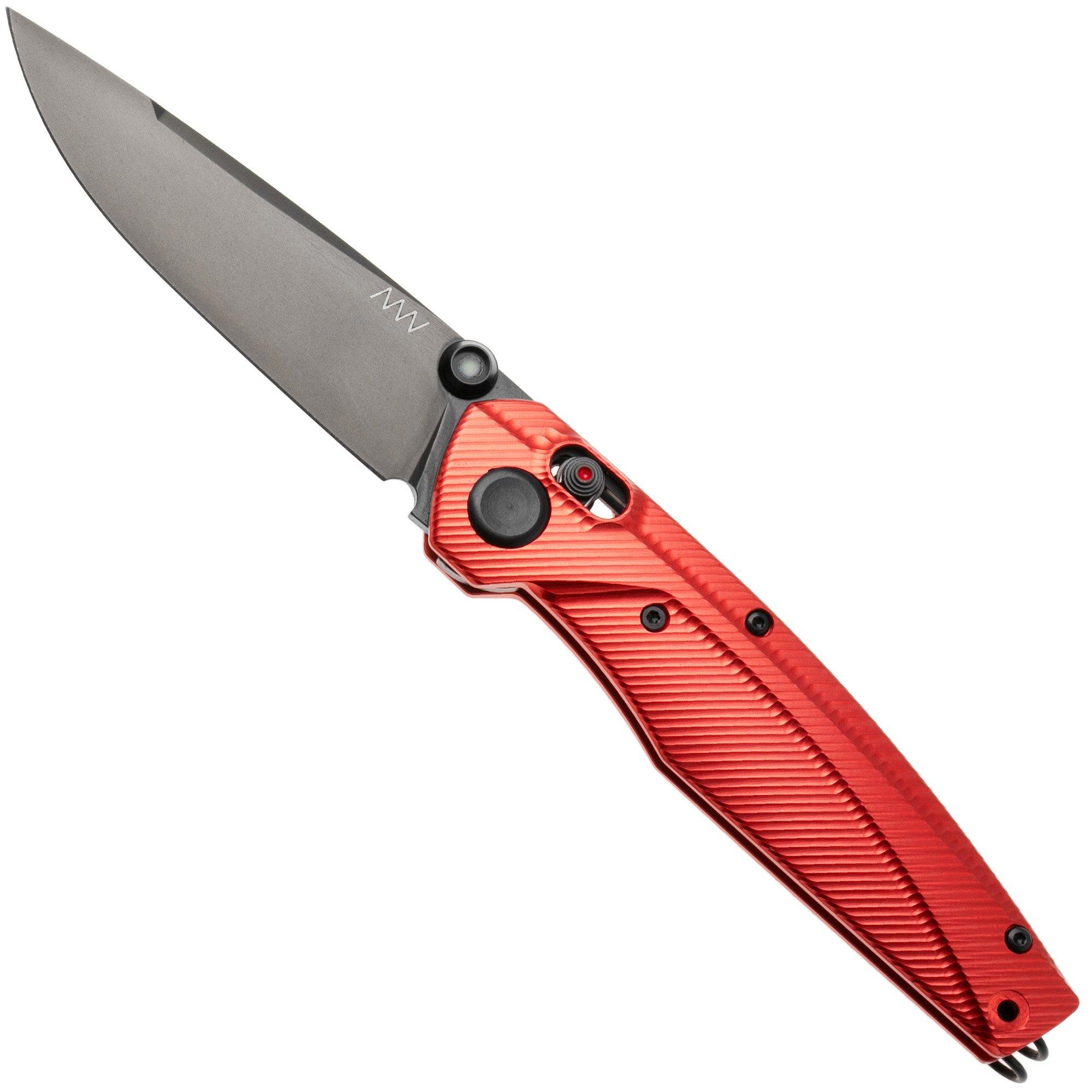 ANV A100 BB, A100-029, Black DLC Sleipner, Red Aluminium zakmes