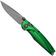 Afbeelding voor ANV A100 BB, A100-030, Black DLC Sleipner, Green Aluminium zakmes