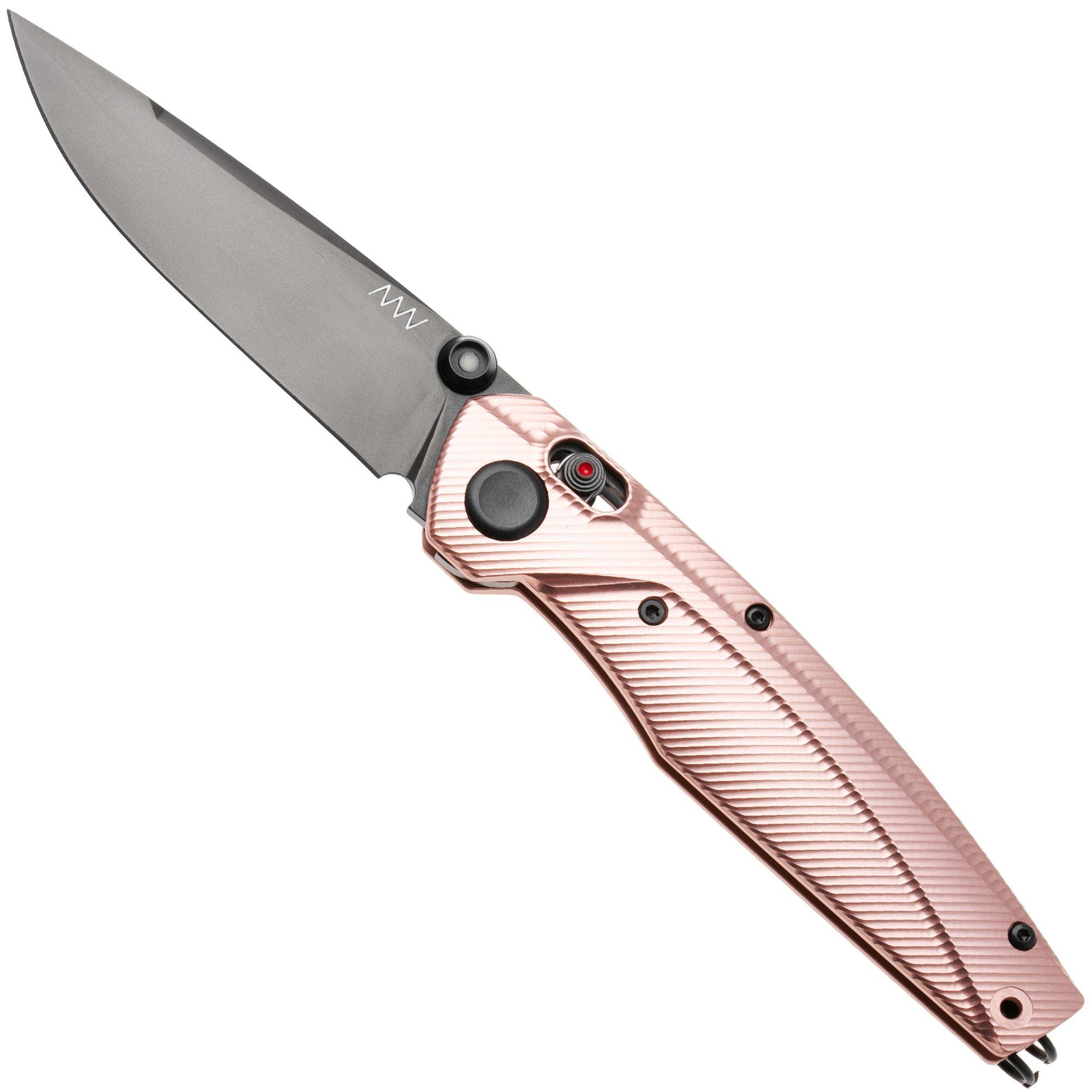 ANV A100 BB, A100-031, Black DLC Sleipner, Rose Gold Aluminium zakmes