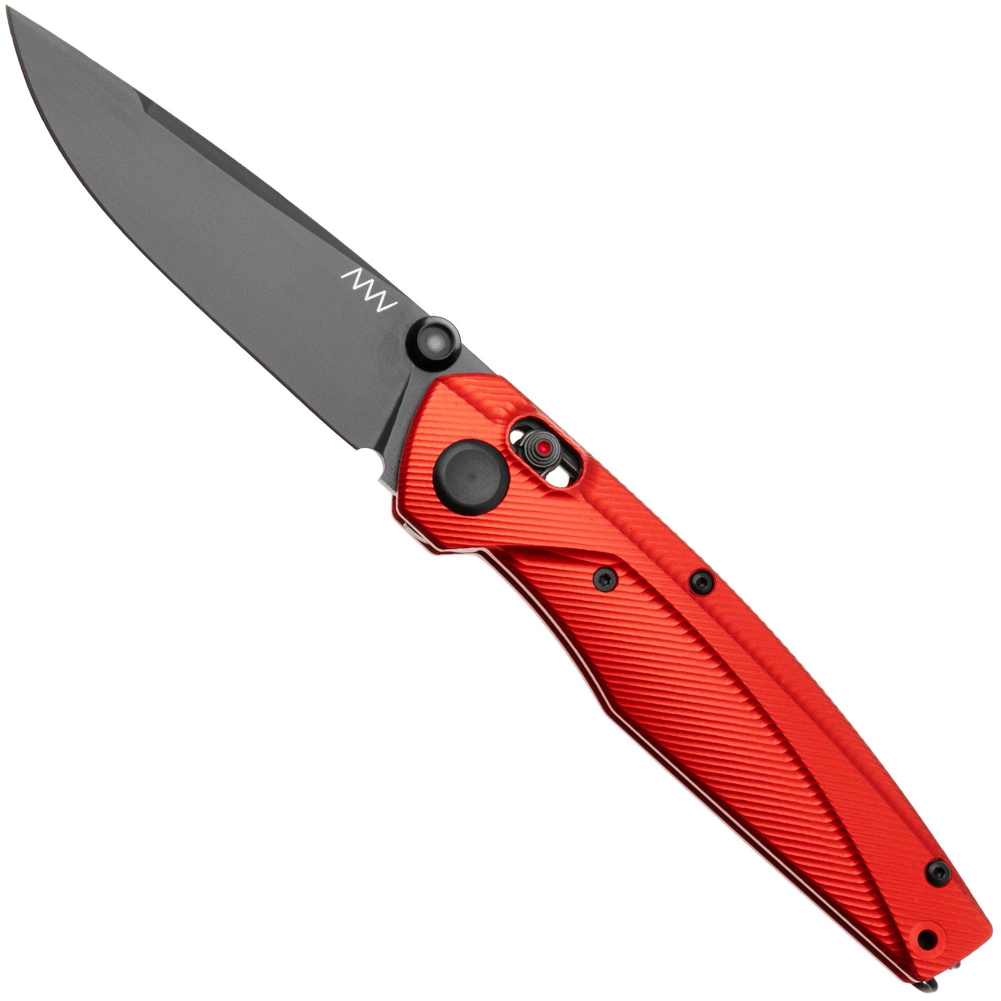 ANV A100 BB, A100-032 Black DLC Elmax, Red Aluminum, navaja
