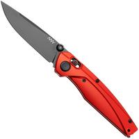 Image for ANV A100 BB, A100-032 Black DLC Elmax, Red Aluminum, pocket knife
