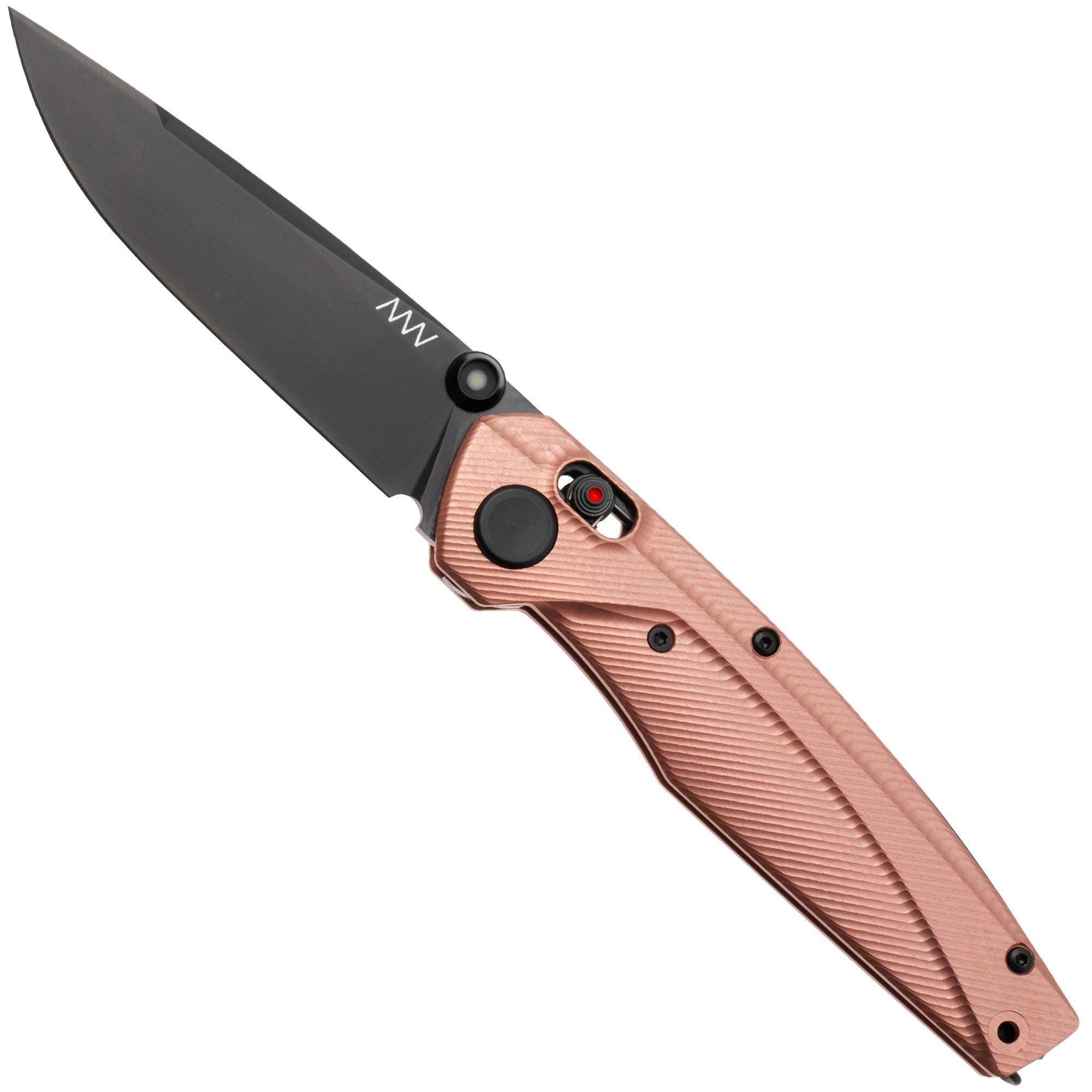 ANV A100 BB, A100-034 Black DLC Elmax, Rose Gold Aluminum, couteau de poche