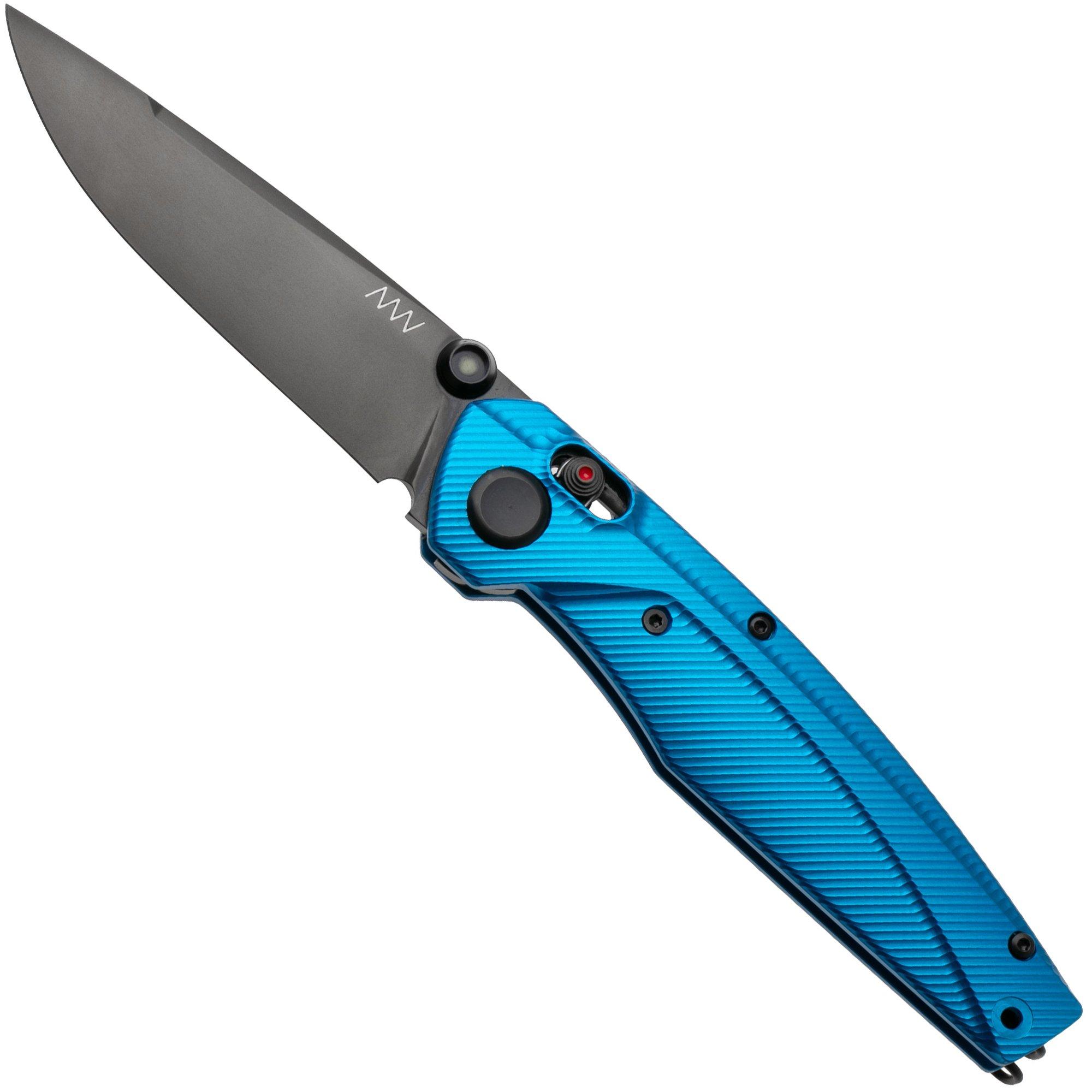 ANV A100 BB, A100-037 Black DLC Elmax, Blue Aluminium, Taschenmesser
