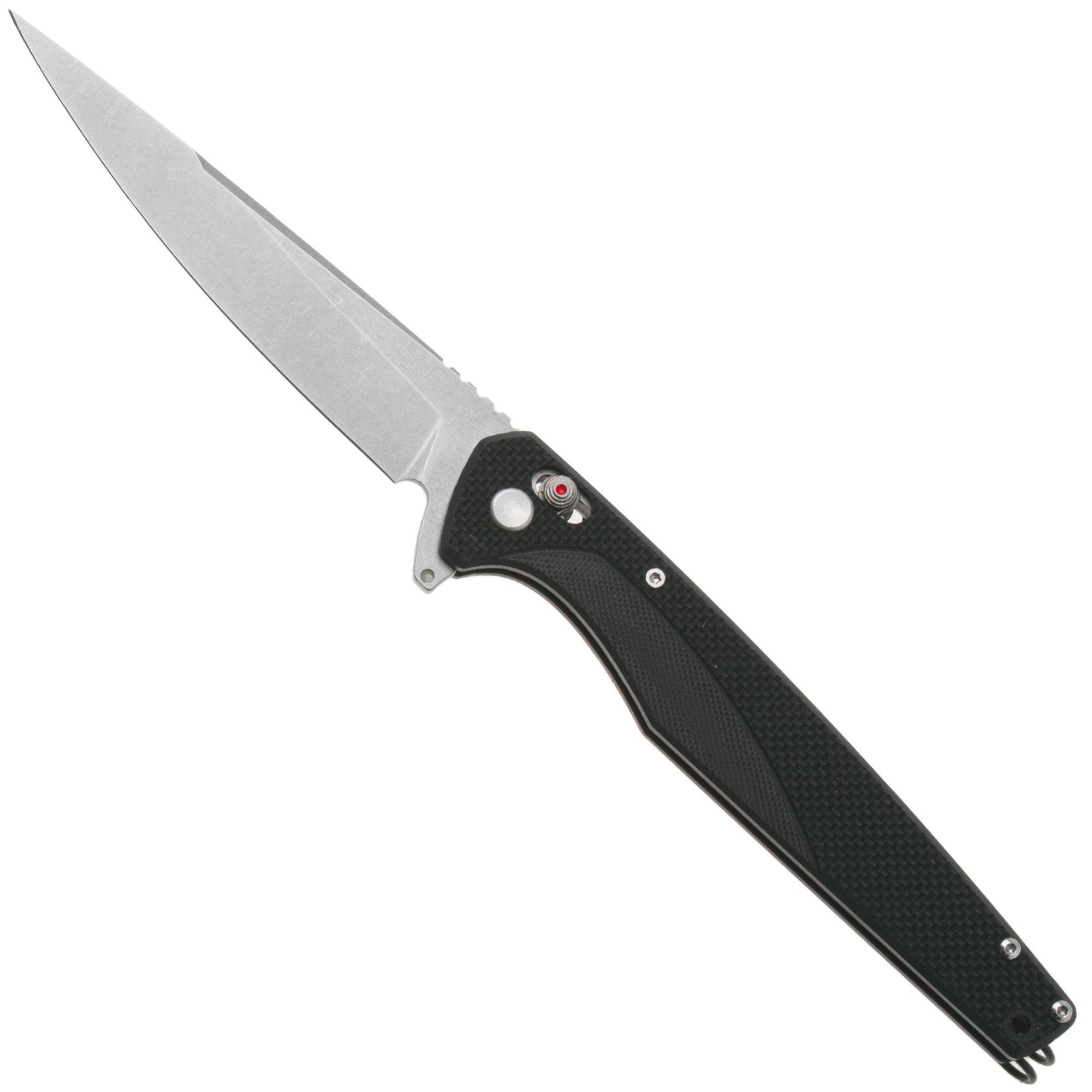 ANV A300BB, Stonewashed Sandvik 14C28N, Black G10, Flipper zakmes