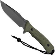 ANV Knives M311 SPELTER DLC Elmax, Olive Micarta Handle, Black Kydex Sheath, Survival Messer