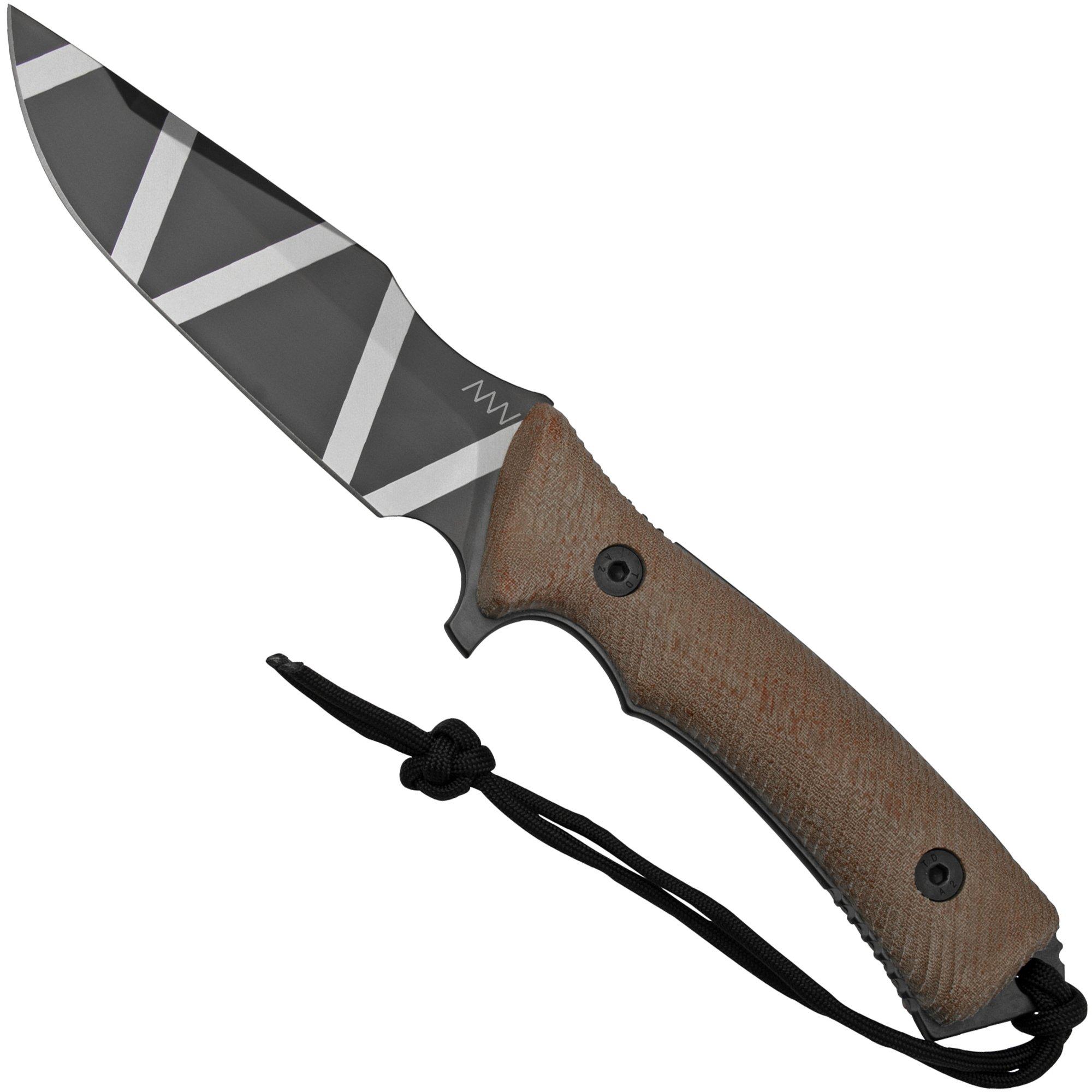 Nóż survivalowy ANV Knives M311 SPELTER DLC Camo Elmax, Coyote Micarta Handle, Black Kydex Sheath