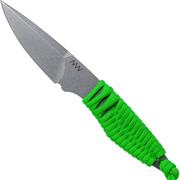 ANV P100 Sleipner, Neon Green Paracord, ANVP100-009, Black Kydex Sheath, neck knife