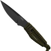 ANV Knives P100 Sleipner Cerakote, Olive Paracord, P100-039, Black Kydex Sheath, Neck Knife