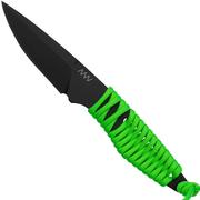 ANV Knives P100 Sleipner Cerakote, Neon Green Paracord, P100-043, Black Kydex Sheath, neck knife