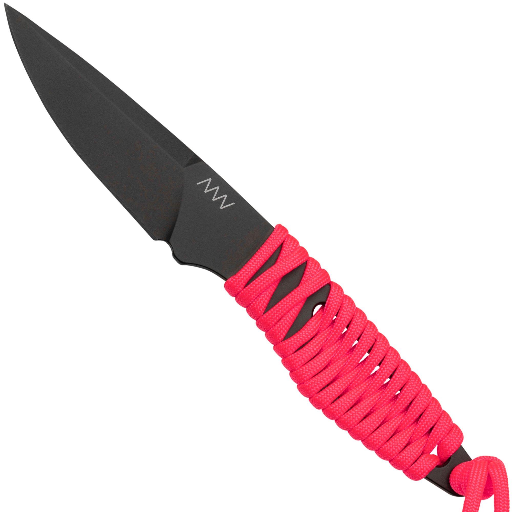 Nóż typu neck ANV Knives P100 Sleipner Cerakote, Pink Paracord, P100-044, Black Kydex Sheath