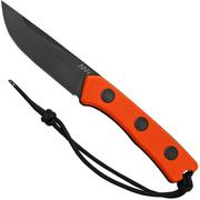 ANV Knives P200 Sleipner Cerakote Black, Orange G10, fixed knife