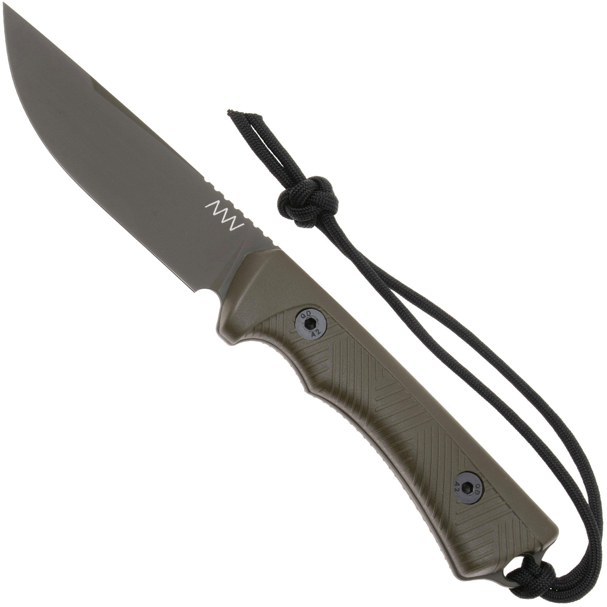 ANV P200, P200-050, Olive Cerakote Sleipner, Olive GRNPU, Survival Messer