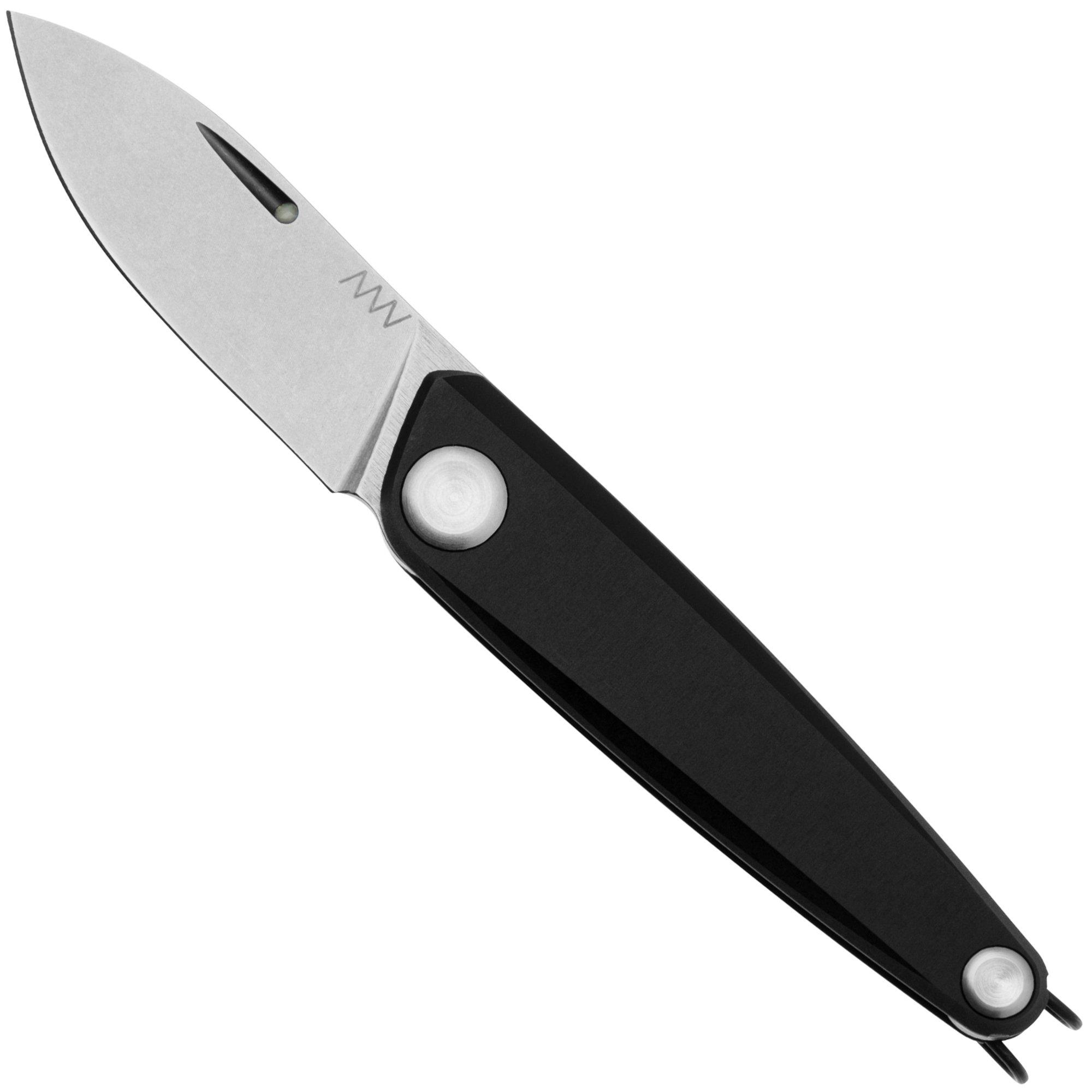 Nóż składany ANV Z050, Z050-007BB, Sleipner, Dural Black Aluminium