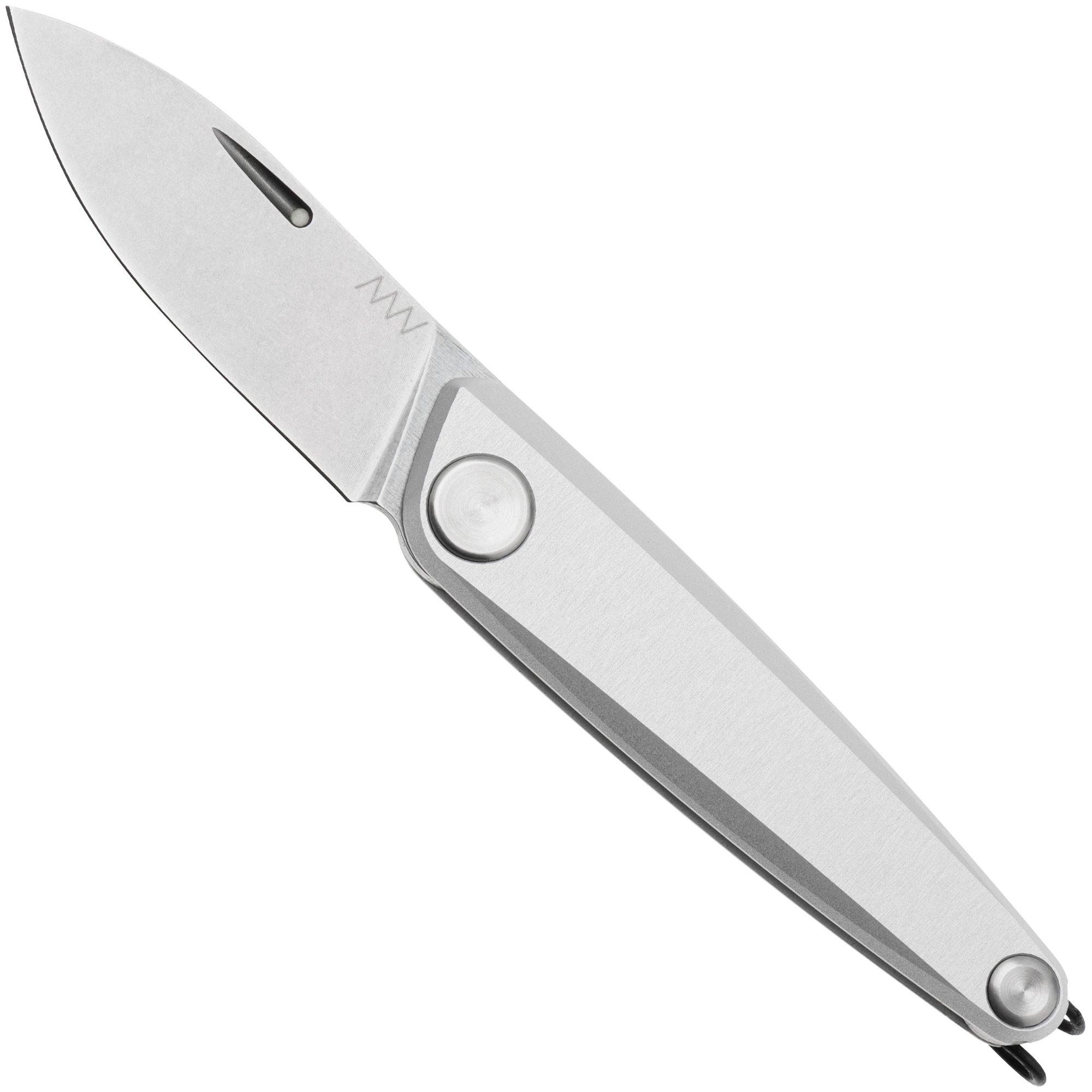 ANV Knives Z050BB, Z050-009BB Stonewashed Sleipner, Dural Silver Aluminium, slipjoint pocket knife