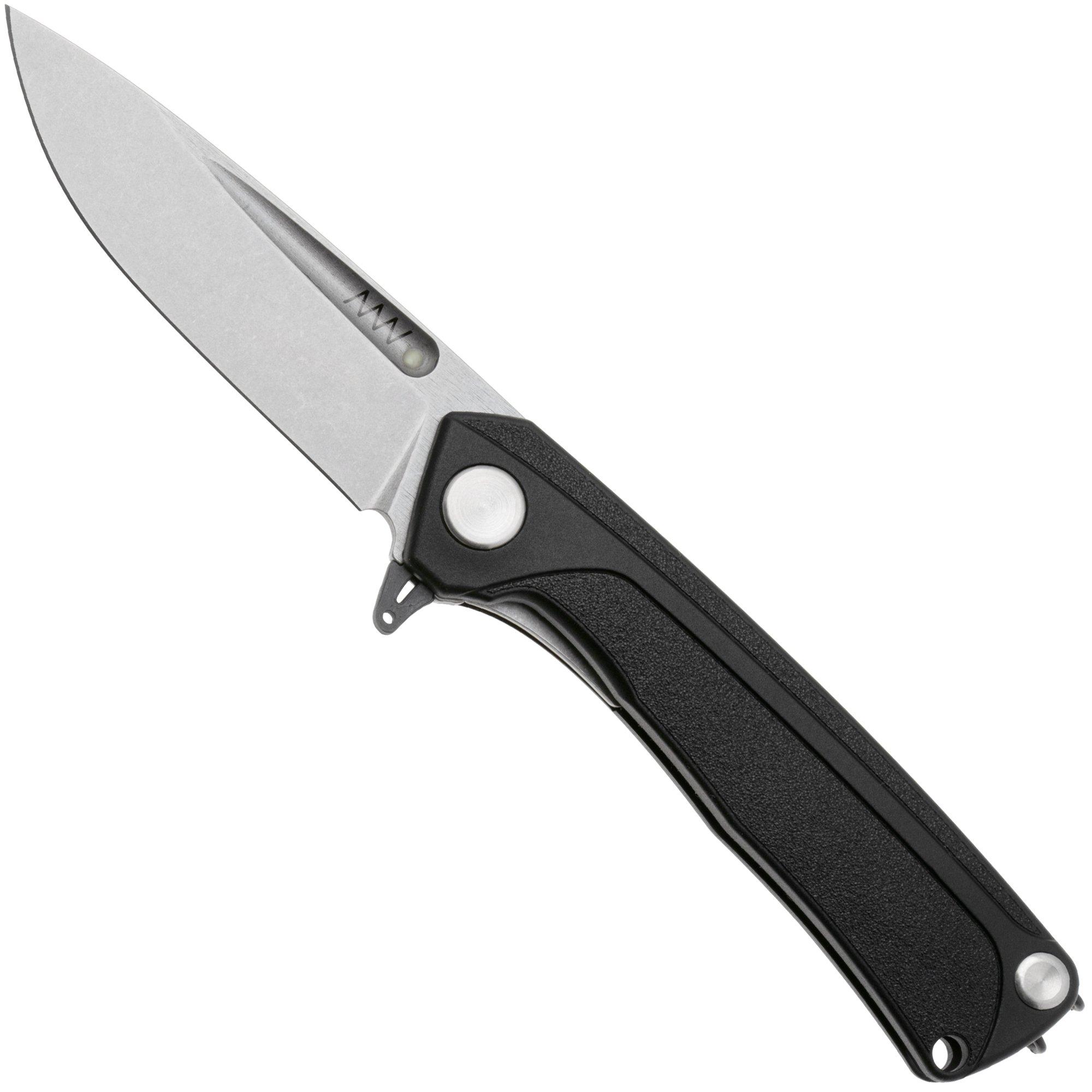 ANV Z200 PLUS-003, Stonewashed Sleipner, Black GRN pocket knife