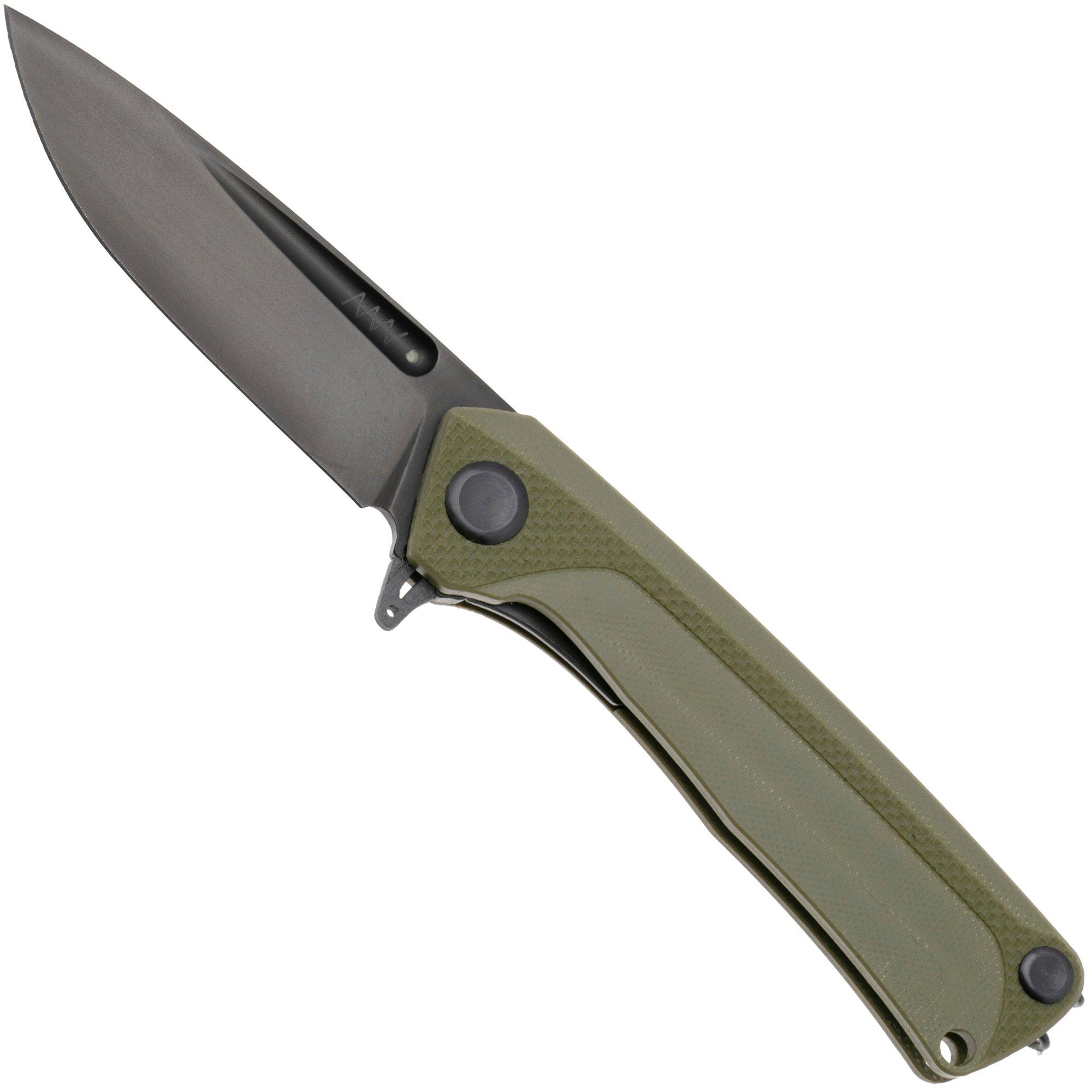 ANV Z200 PLUS-006, DLC Sleipner, Olive G10 pocket knife