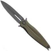 ANV Knives Z400 BB VZ400-017 Black DLC Sleipner, Olive G10, couteau de poche