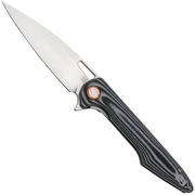 Artisan Cutlery Archaeo 1821P-BGC, Stonewashed D2, Black/White G10 couteau de poche, Dylan Mallery design