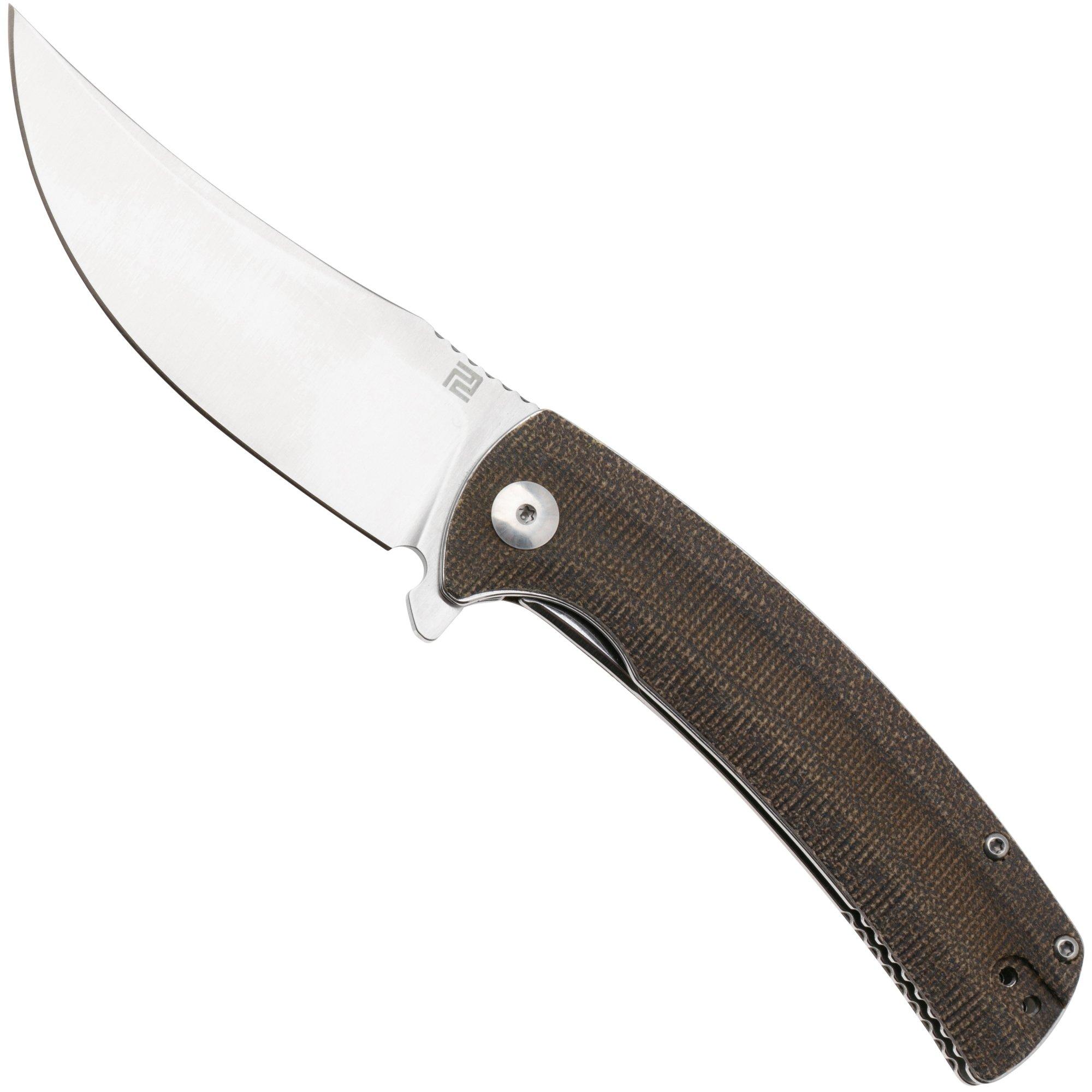 Artisan Cutlery Arroyo 1845P-ODG, Sand Polished AR-RPM9, OD Green Micarta couteau de poche