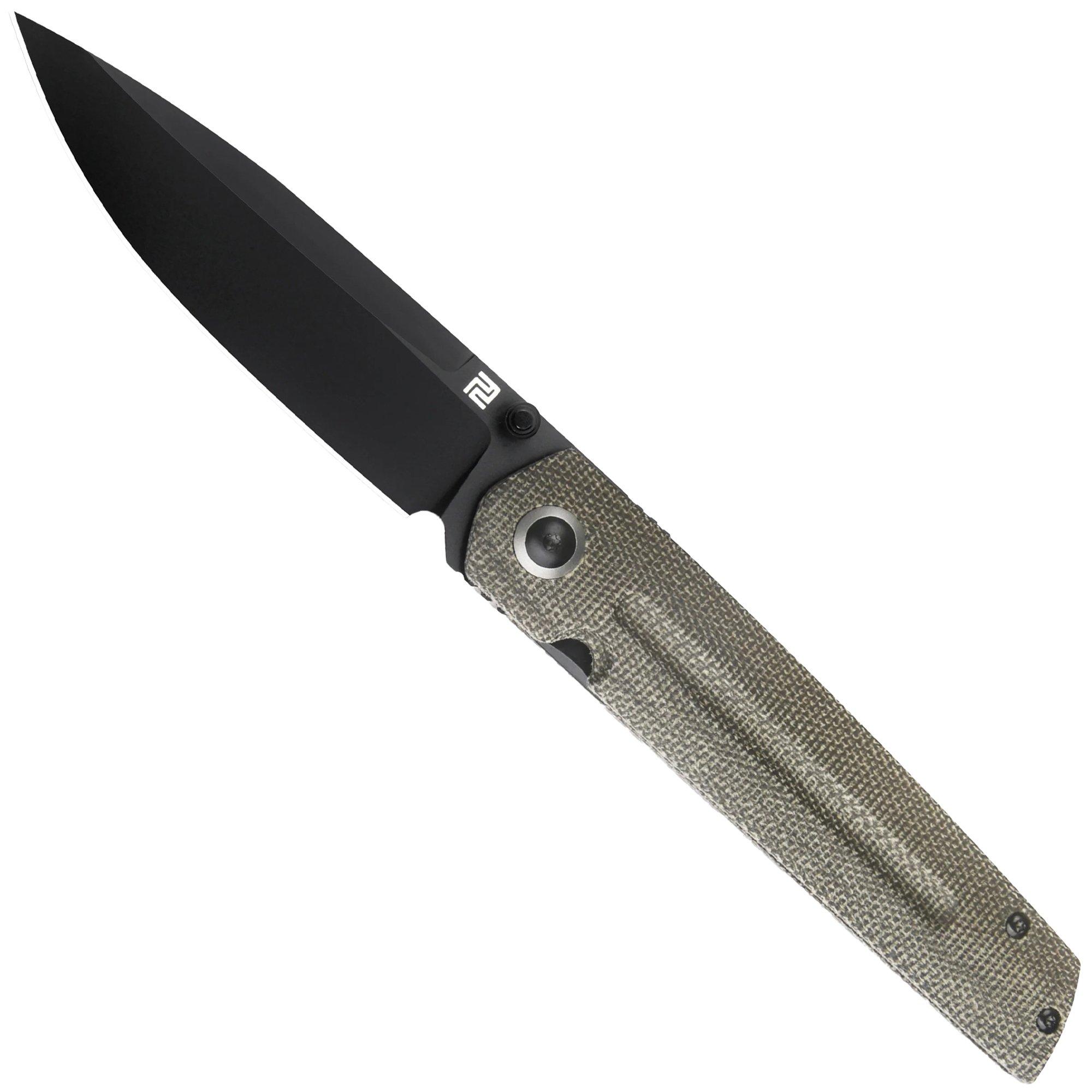 Nóż składany Artisan Cutlery Sirius 1849P-BODG, Black PVD S35VN, OD Green Micarta, projekt Ray Laconico