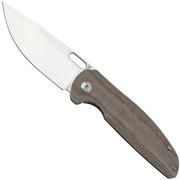 Artisan Cutlery Satyr 1852G-ODG, Sand Polished S90V, OD Green Micarta/Titanium coltello da tasca