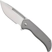 Artisan Cutlery Trux 1861G-GY, Stonewashed S35VN, Gray Titanium navaja, diseño de Ferrum Forge